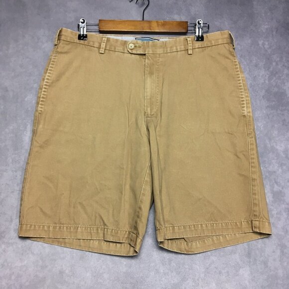 Peter Millar Other - Peter Millar Mens Shorts size 34 Khaki Tan Pima Cotton Flat Front Casual Zip Fly